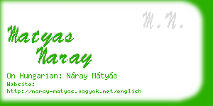 matyas naray business card
